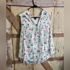 Torrid Harper tank, size 1, white with pastel cherries